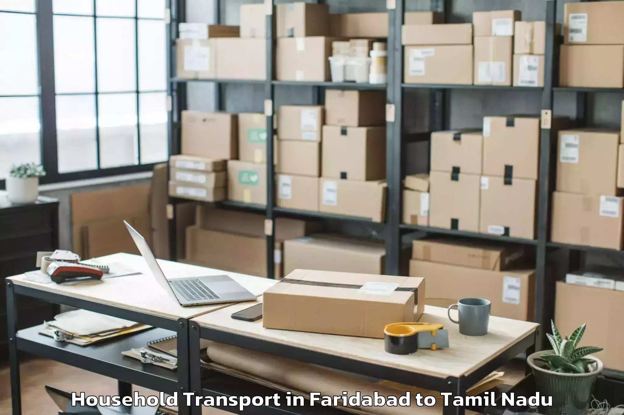 Trusted Faridabad to Thirumayam Household Transport